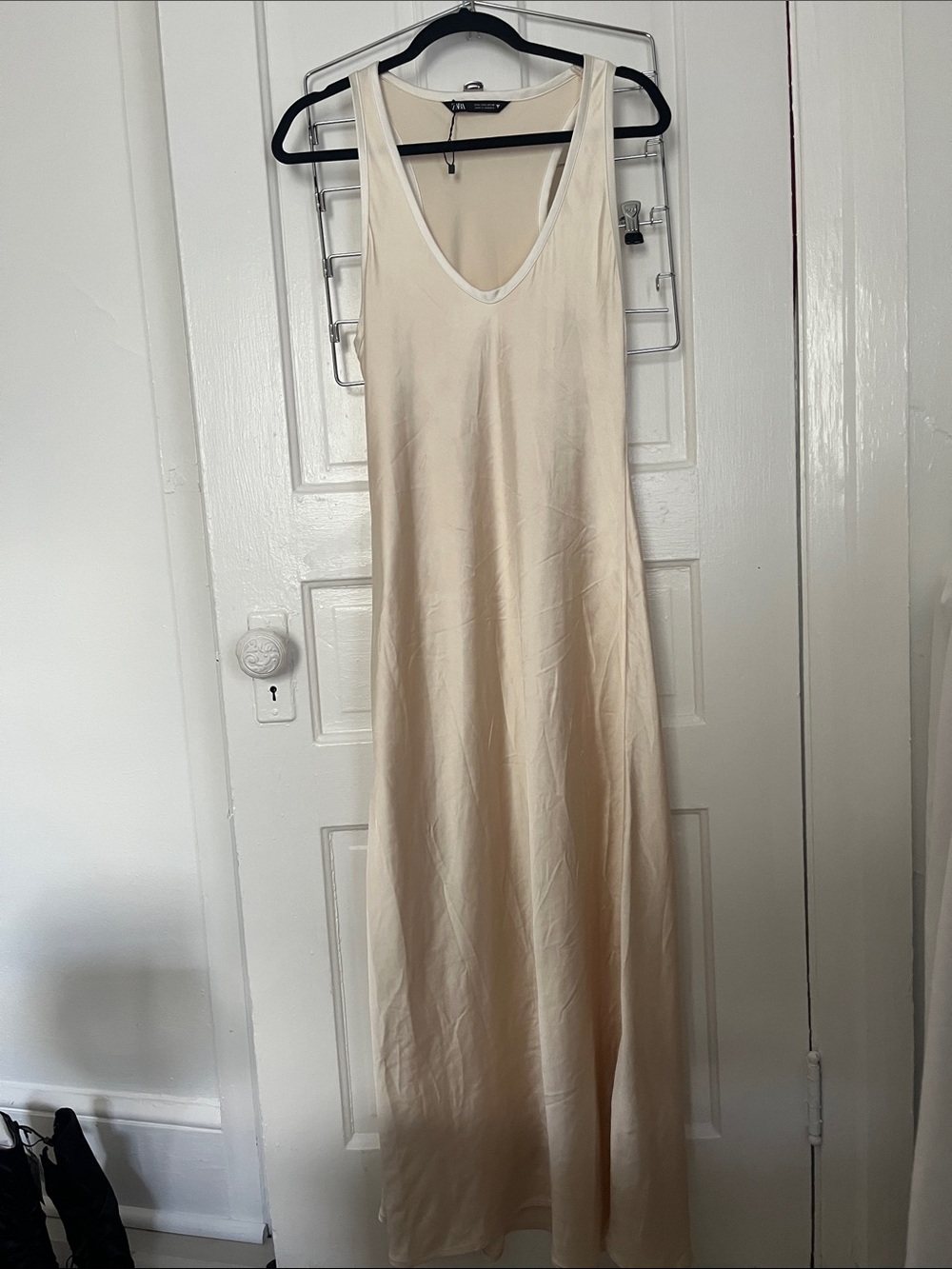 Zara Cream Slip Maxi Dress